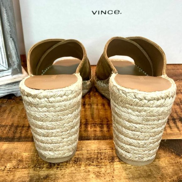 Vince Gaelan Suede Wedge Espadrille Sandals, Brown 8M - Picture 7 of 14